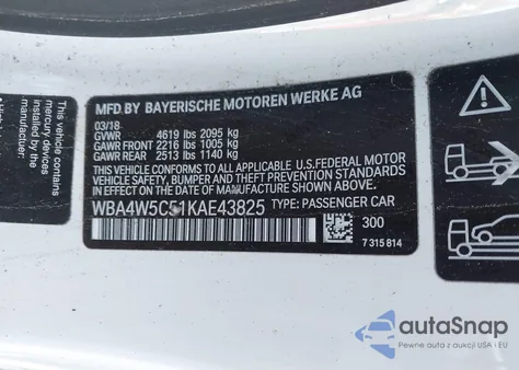 2019 BMW 430I xDrive from USA, damaged, VIN WBA4W5C51KAE43825